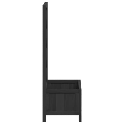 Jardinera Con Enrejado Negro 40x30x90 Cm Madera Maciza De Abeto_4