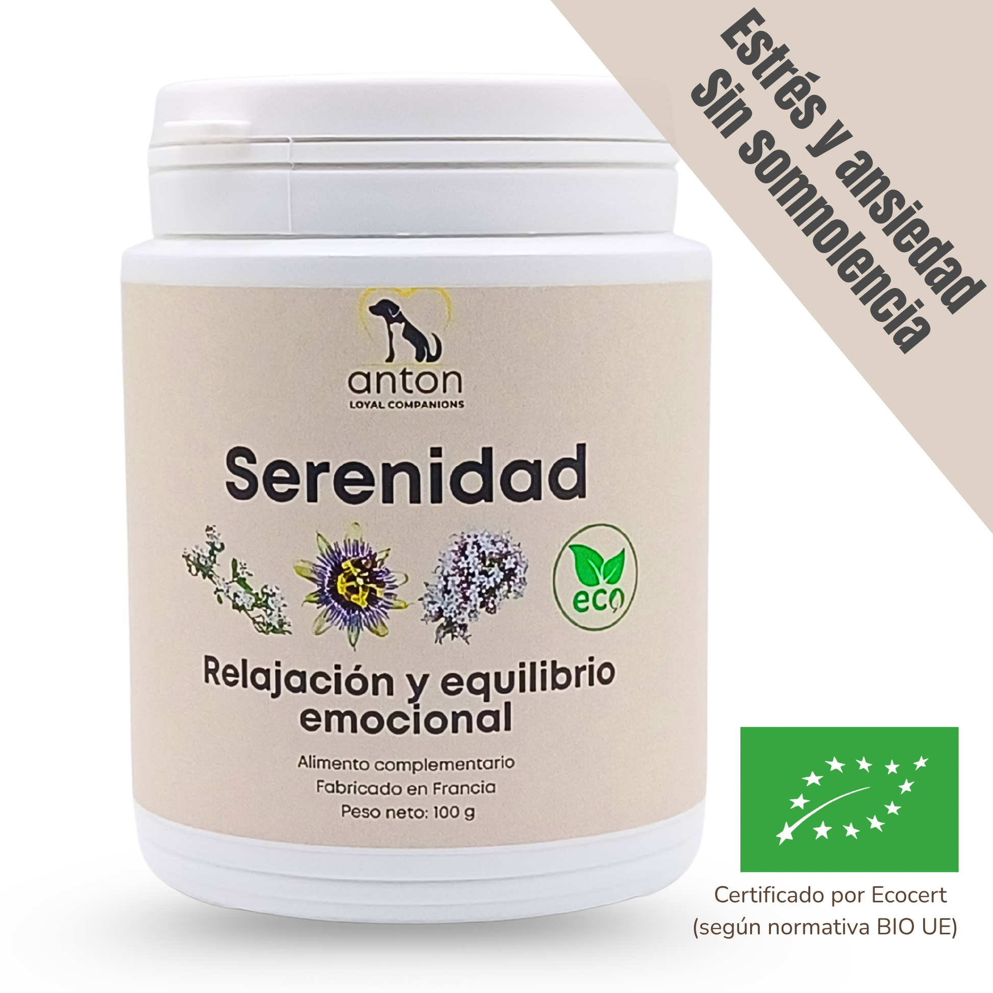 Suplemento natural para perros y gatos – Fórmula Serenidad ECO 100 g_0