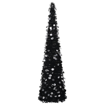 Vidaxl Árbol De Navidad Artificial Emergente Pet Negro 180 Cm_0