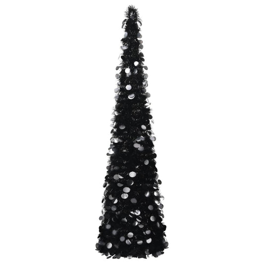 Vidaxl Árbol De Navidad Artificial Emergente Pet Negro 180 Cm_0