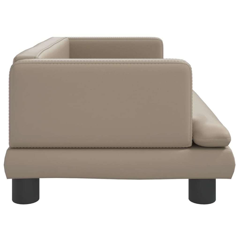 Cama Para Perros De Cuero Sintético Color Capuchino 80x45x30 Cm / Vetonek_4
