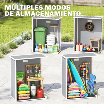 Outsunny Cobertizo De Jardín 1,14 M² 151x92x193 Cm Con Puerta Corredera Gris_3