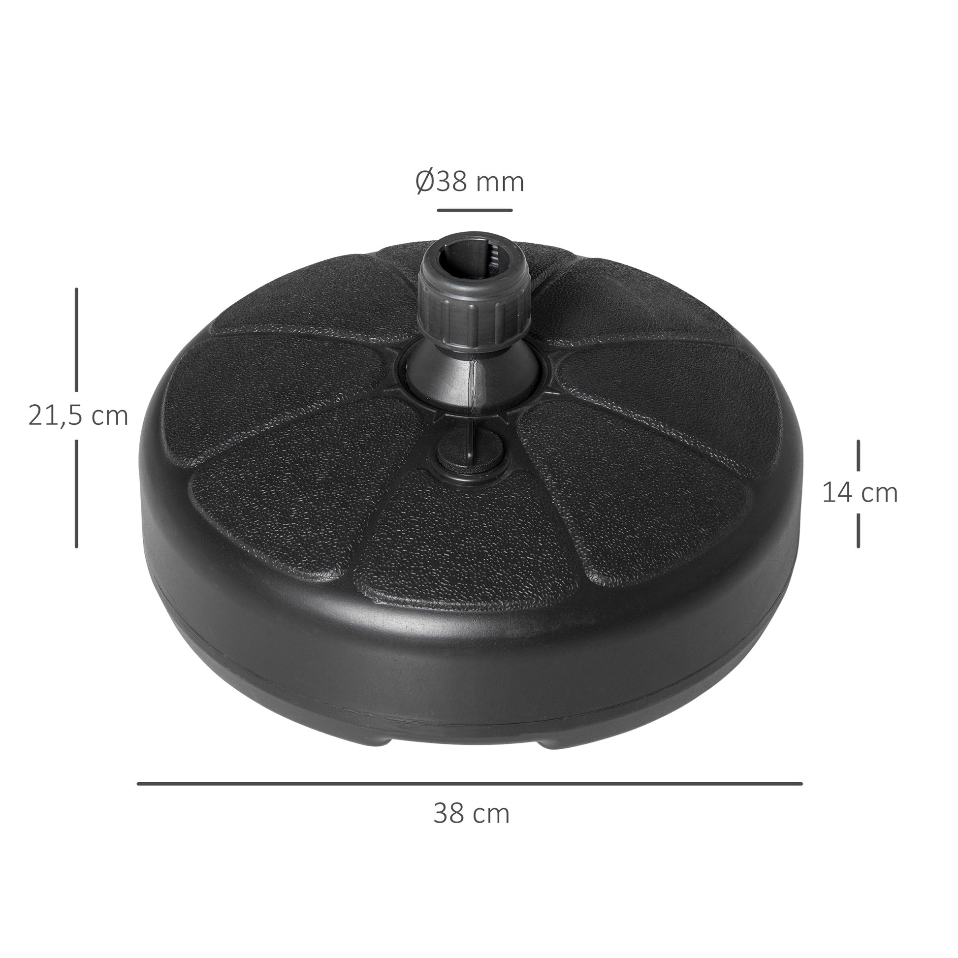 Outsunny Base De Sombrilla Rellenable Agua 13kg O Arena 19kg Para Jardín Terraza_2