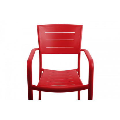 Lote De 4 Sillas De Jardín Apilables Inari Rojas - Muebles De Jardín - 56x58xh85cm_2
