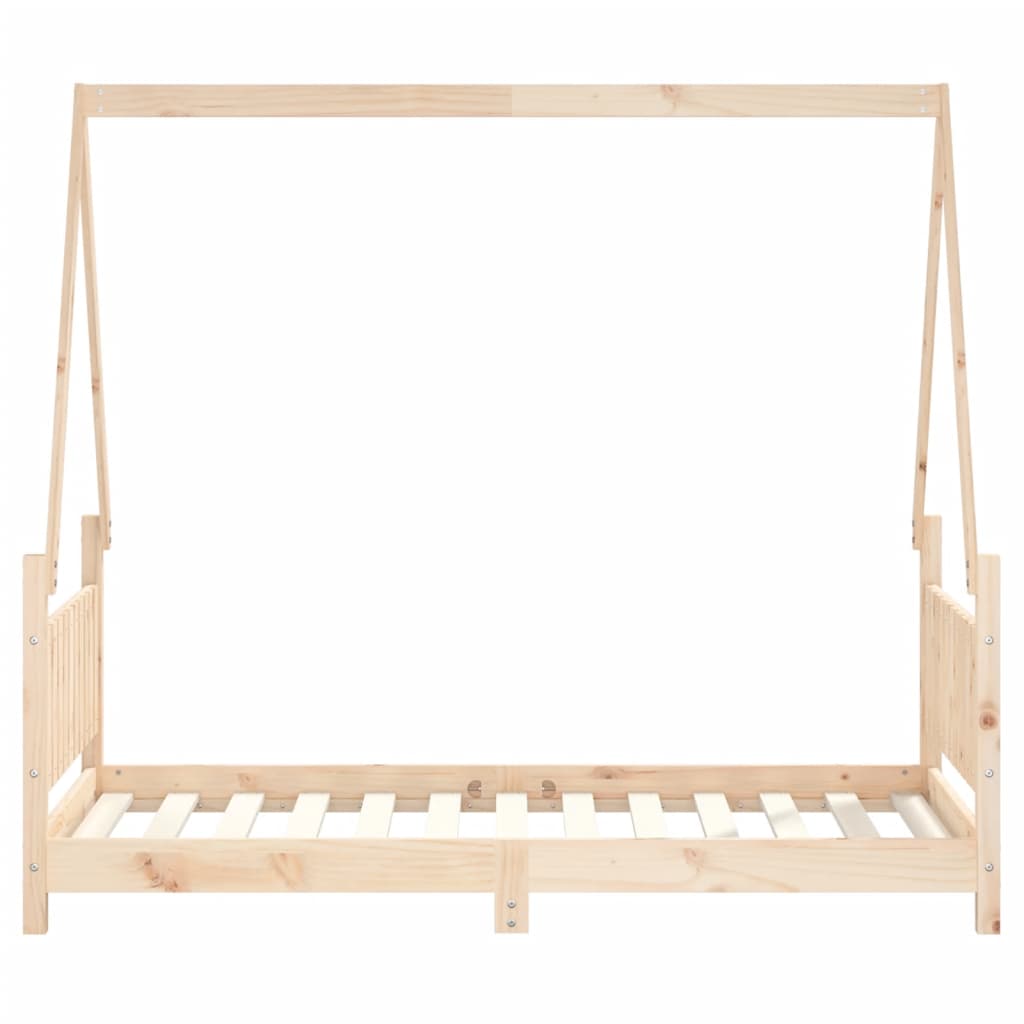 Estructura De Cama Para Niños Madera Maciza De Pino 80x160 Cm / Vetonek_2