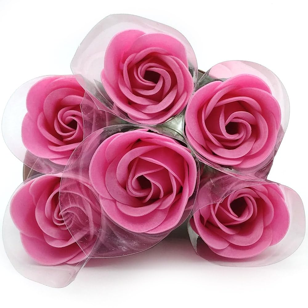 6 Rosas Con Pétalos De Jabón Aromático Para Baño Relax (rosa) - Regalo Original Para Días Especiales - Aroma Atalcado_0