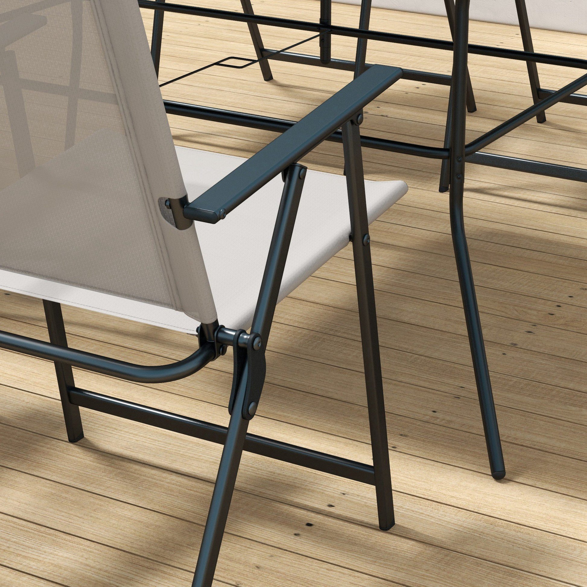 Outsunny Conjunto De Comedor De Exterior Con 1 Mesa Y 6 Sillas Plegables Gris_3