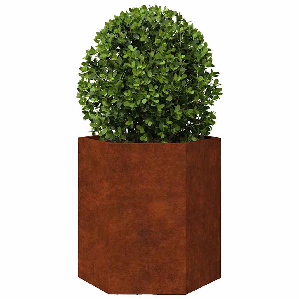 Jardineras Hexagonales 46x40x45 Cm Acero Desgastado_5