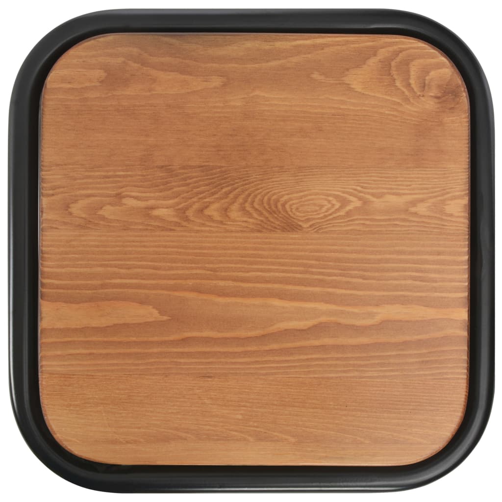 Taburetes De Cocina 6 Uds Madera Maciza De Pino Y Acero Negro_4
