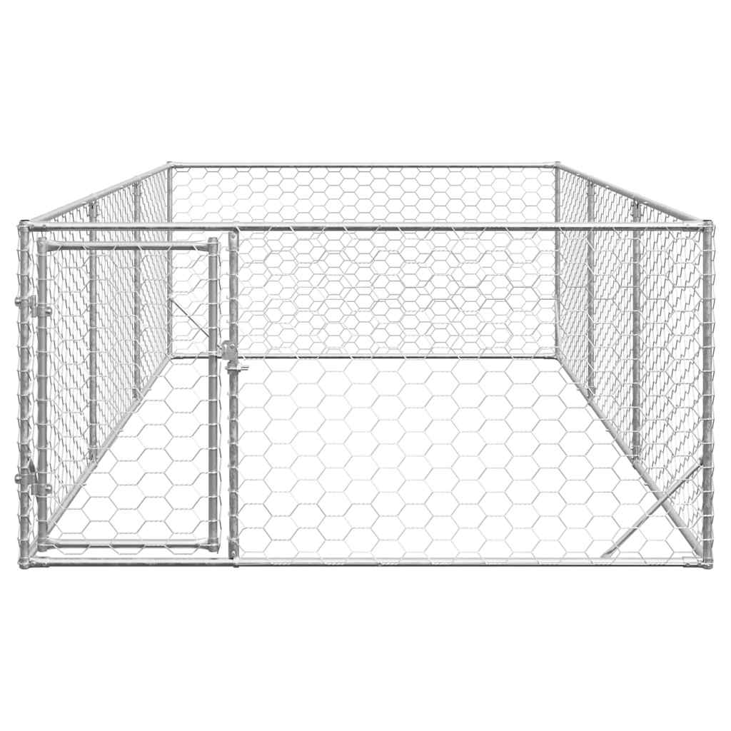 Caseta Para Perros De Exterior Con Puerta 2x4x1 M De Acero Galvanizado_2