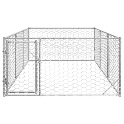 Caseta Para Perros De Exterior Con Puerta 2x4x1 M De Acero Galvanizado_2
