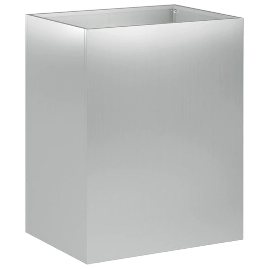Macetero De Jardín Plateado 40 X 30 X 50 Cm Acero Galvanizado_0
