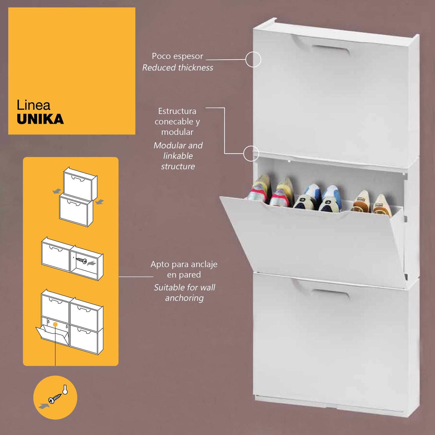 Zapatero En Polipropileno Color Rojo