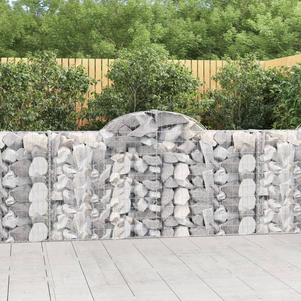 Cestas Gaviones 14 Uds Forma De Arco Hierro 200x30x100/120 Cm_1