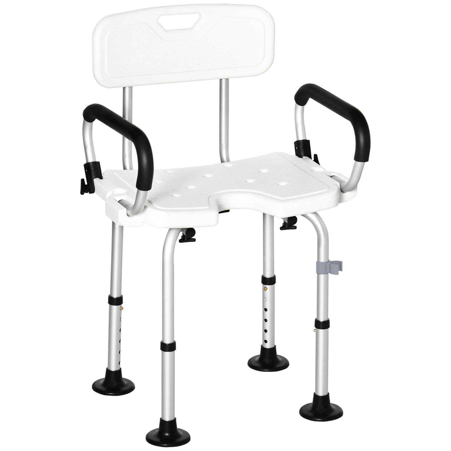 Homcom Silla Ducha Personas Mayores Antideslizante Con Altura Ajustable_0