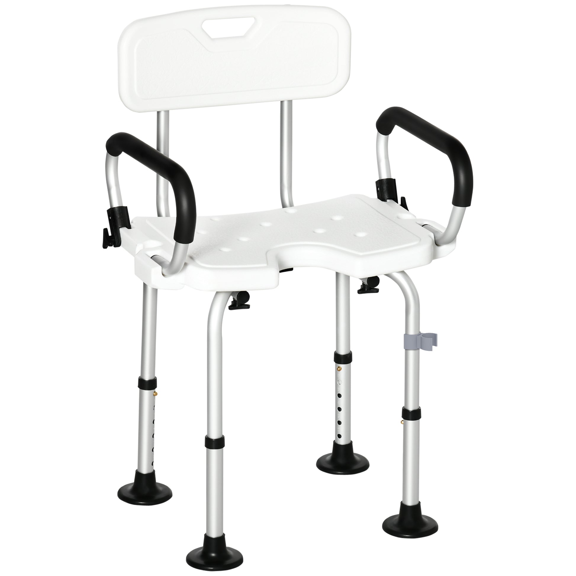 Homcom Silla Ducha Personas Mayores Antideslizante Con Altura Ajustable_0