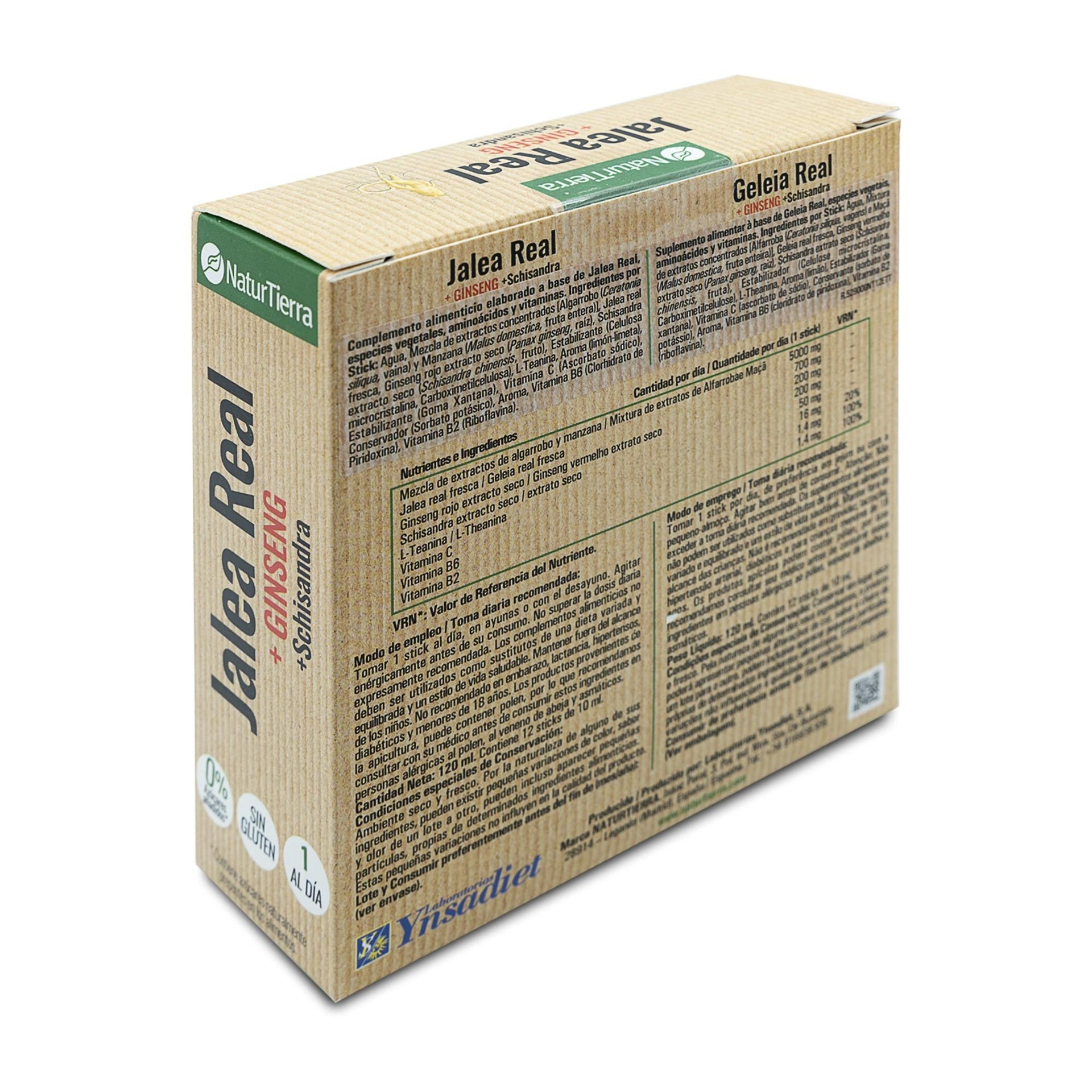 Jalea real con ginseng + schisandra, 12 sticks. NaturTierra