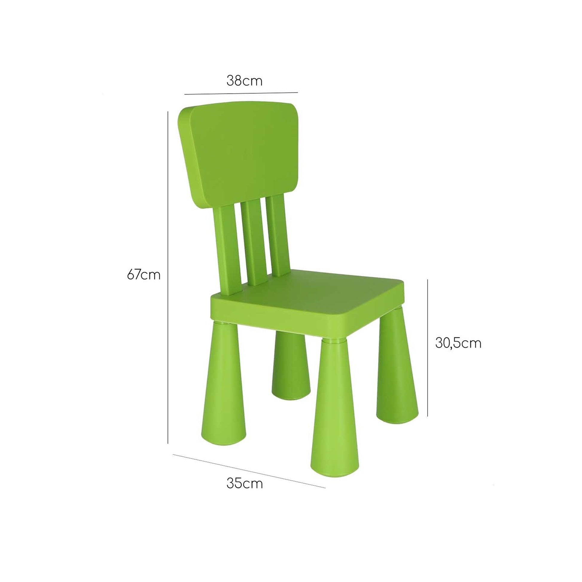 Mesita Infantil Rectangular Verde, Y 2 Sillas_4