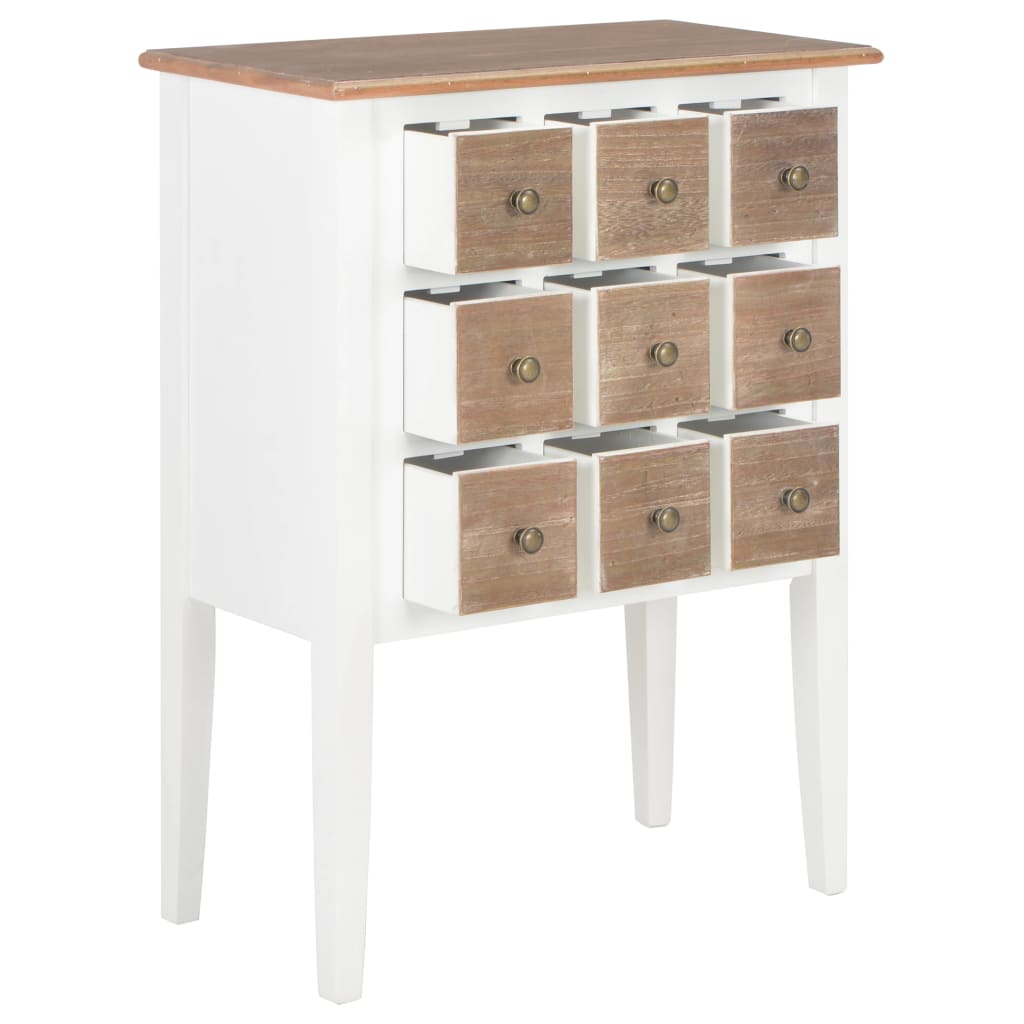 Aparador De Madera Maciza Blanco 54x30x80 Cm_1