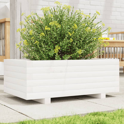 Jardinera De Madera Maciza De Pino Blanco 70x40x26,5 Cm_1