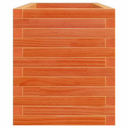 Jardinera De Madera Maciza De Pino Marrón Cera 110x40x46 Cm_5