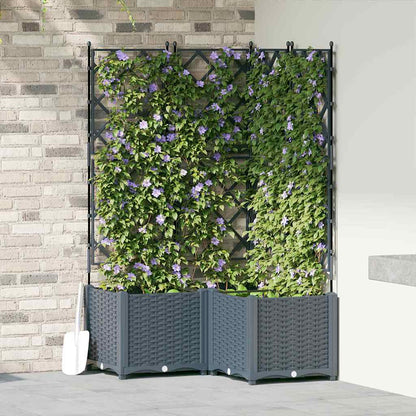 Macetero De Jardín 3 Uds. Gris Claro 80 X 80 X 143 Cm Pp_1