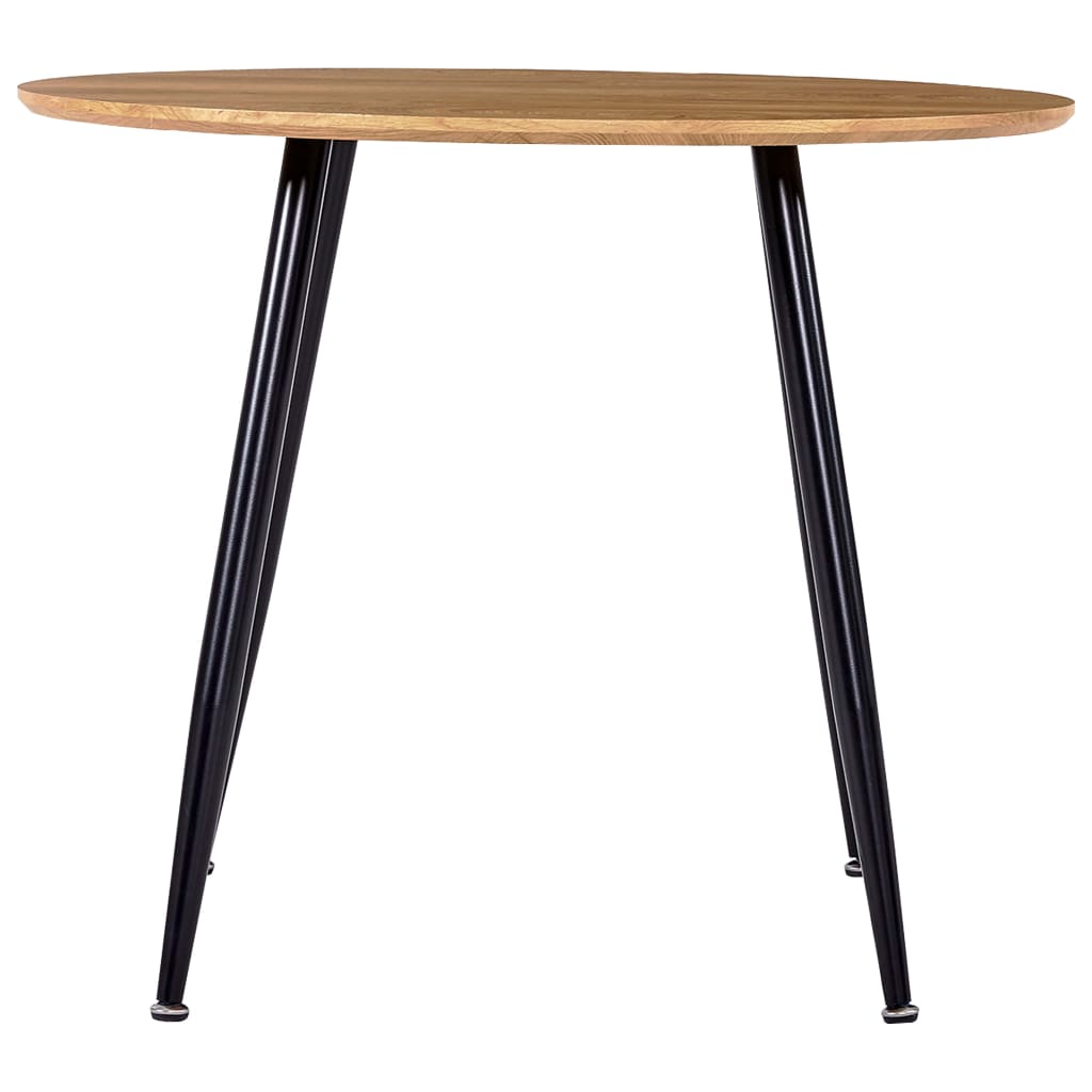 Mesa De Comedor Mdf Color Roble Y Negro 90x73,5 Cm_0