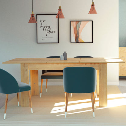 Mesa Comedor Extensible, Salón O Cocina Hasta 10 Personas 77x140-195x80 Cm, Diseño Moderno, Briebe, Opal, Madera_1