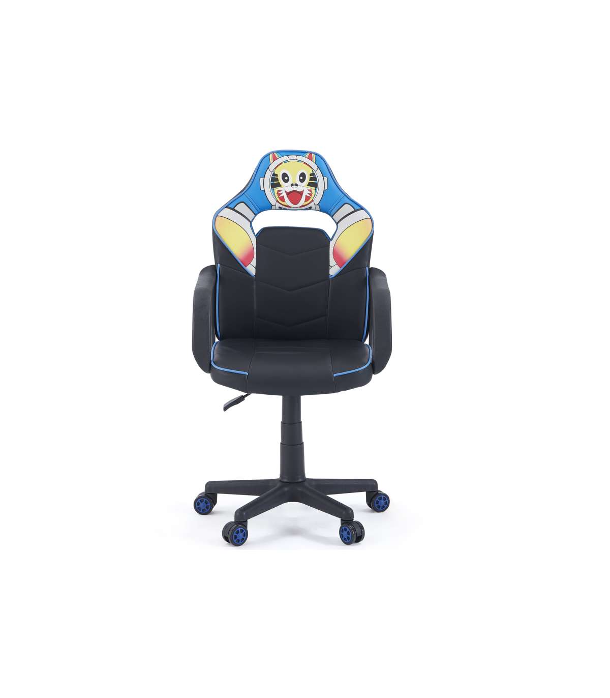 Sillon Giratorio Xtr Junior Cosmic Regulable En Altura En Símil Piel Negro/azul, 98-108 C_3