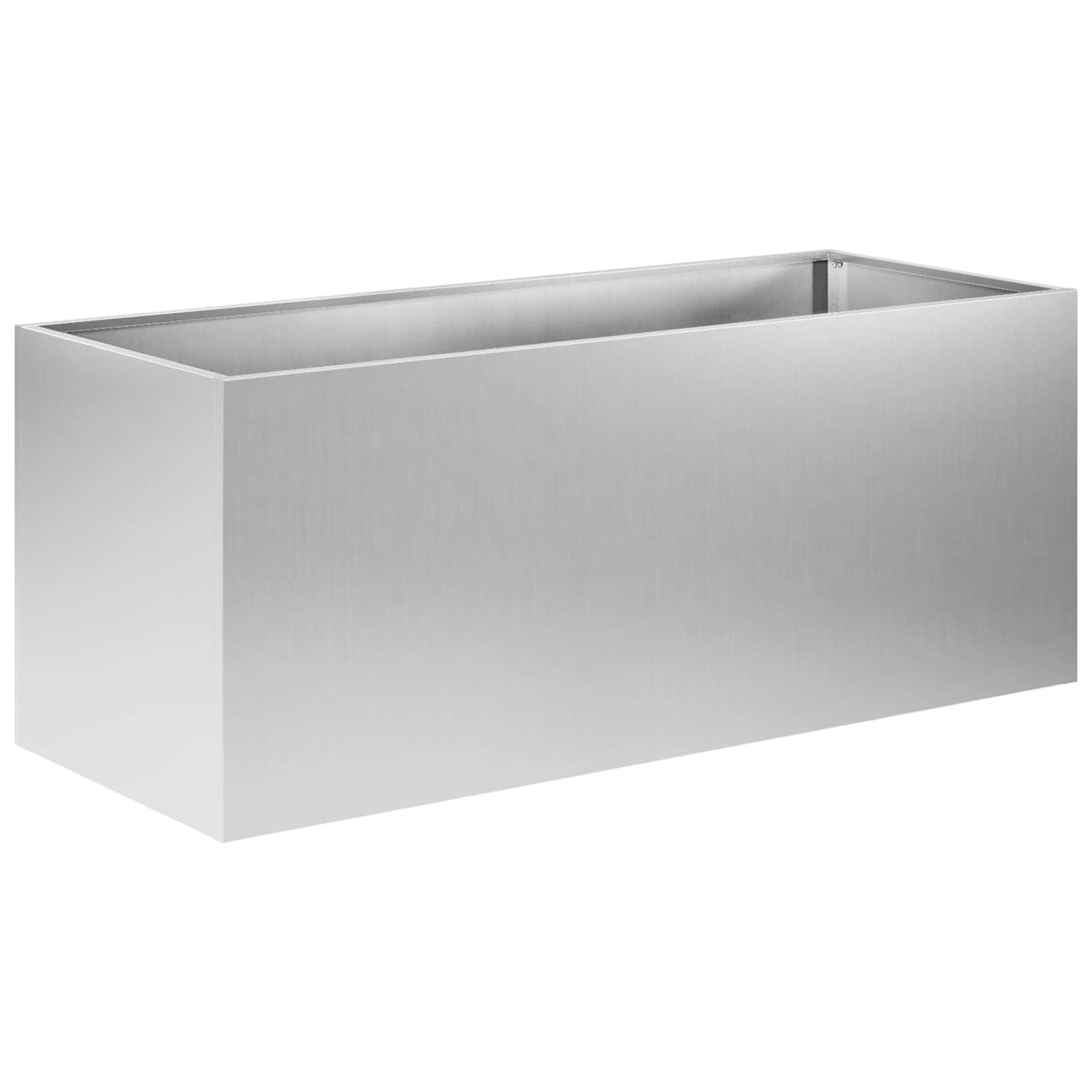 Macetero De Jardín Plateado 80 X 40 X 40 Cm Acero Galvanizado_0