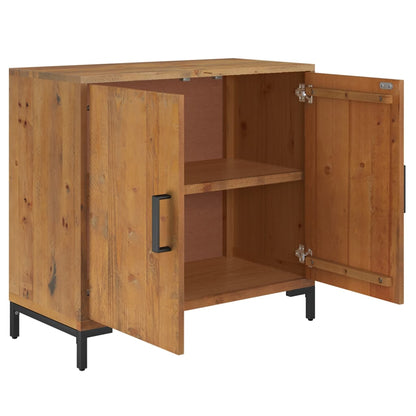 Aparador De Madera Maciza De Pino Marrón 75x35x70 Cm / Vetonek_1