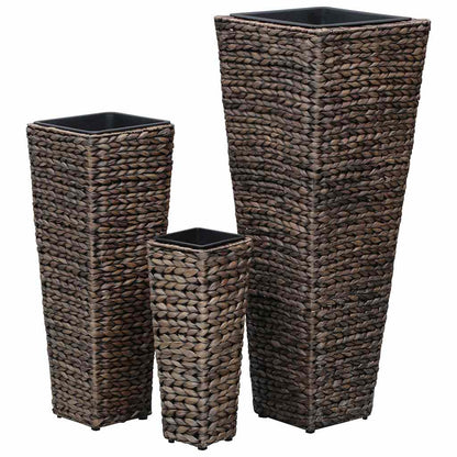 Conjunto De Arriates 3 Piezas Jacinto De Agua Marrón Oscuro_2
