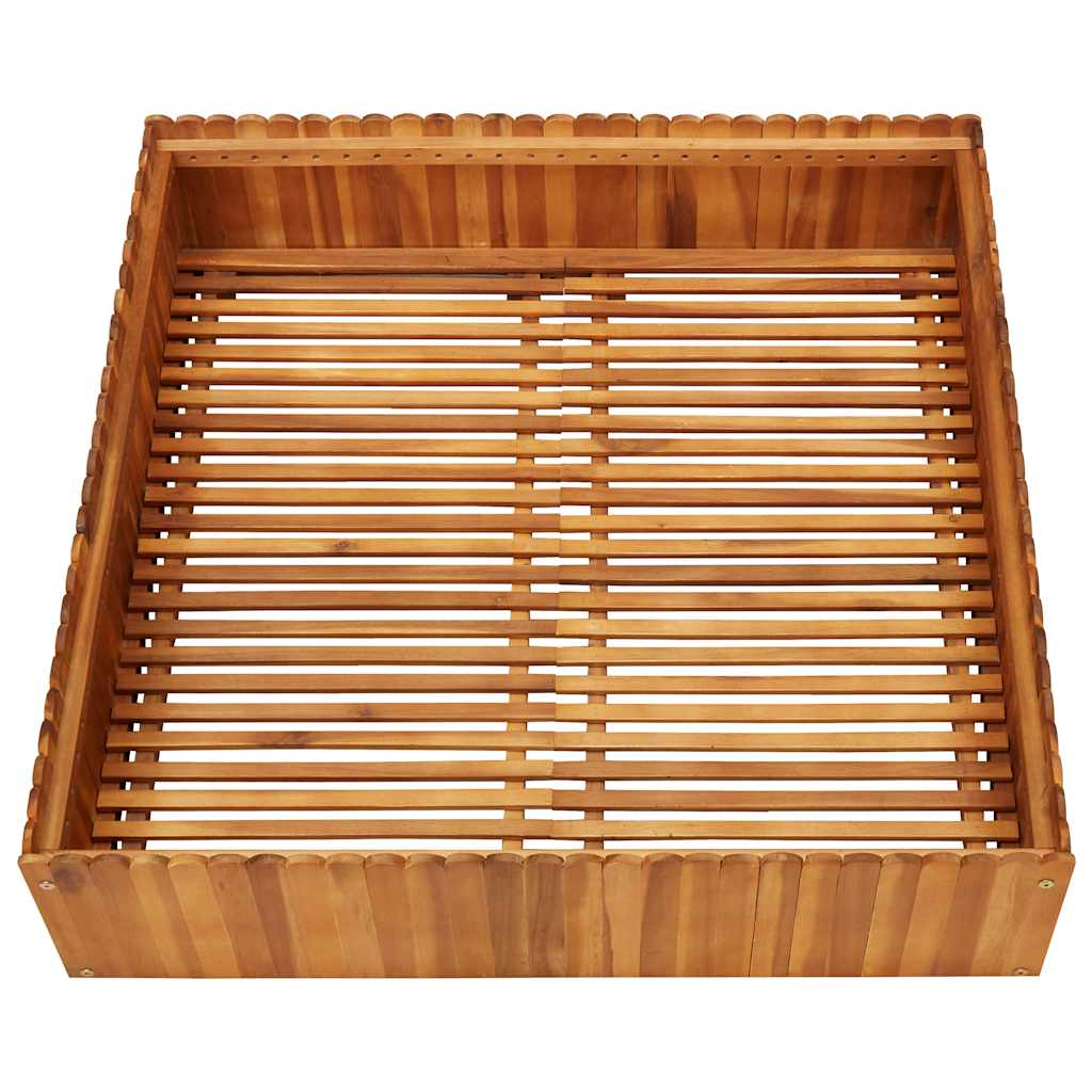 Arriate De Madera Maciza De Acacia 100x100x25 Cm_2