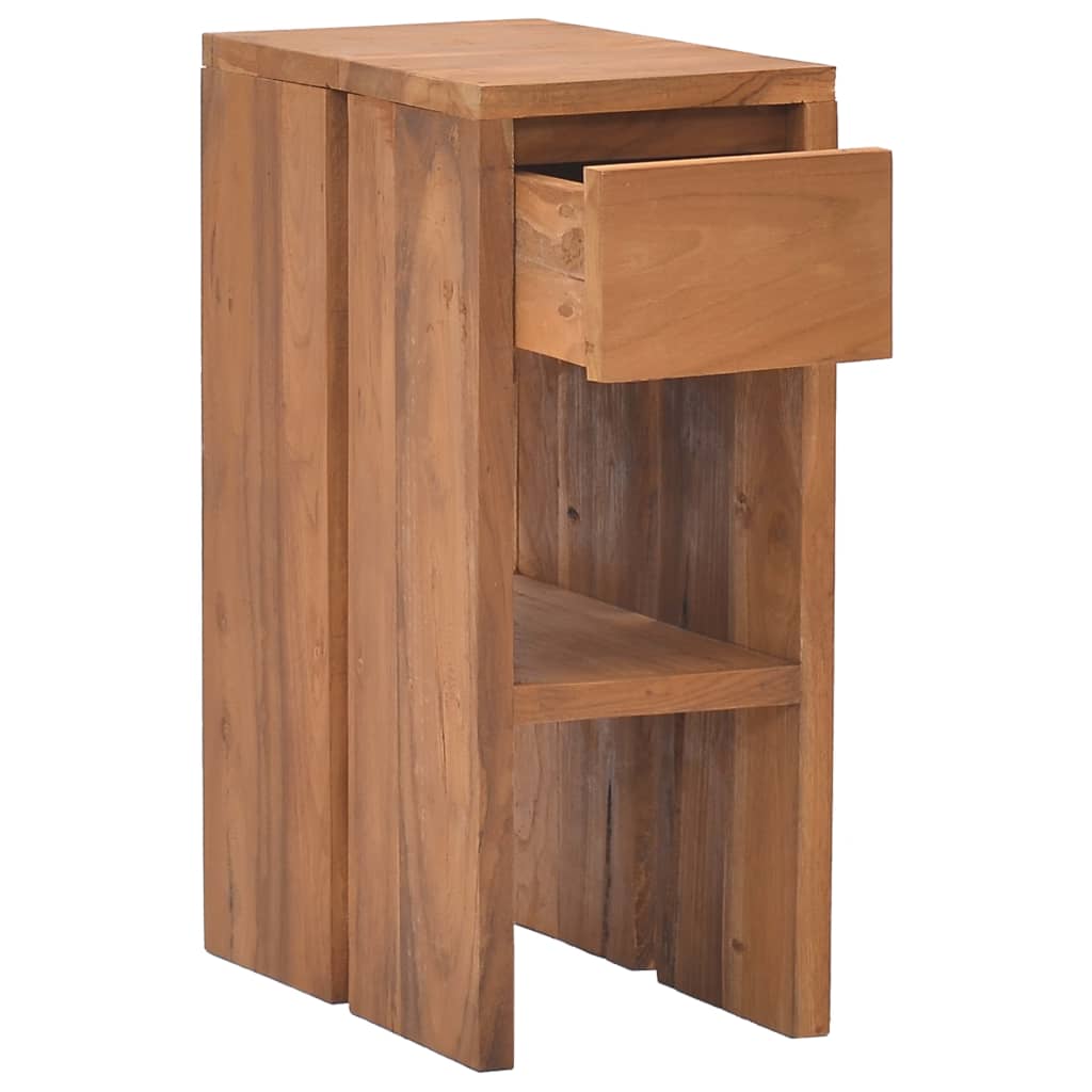 Mesita De Noche Madera Maciza De Teca 20x35x50 Cm_1