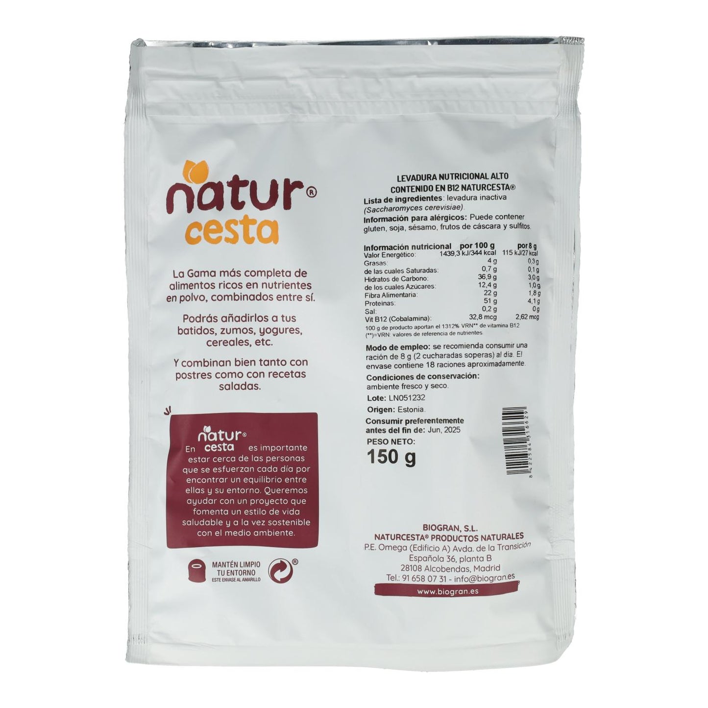 Levedura Nutricional Naturcesta 150g
