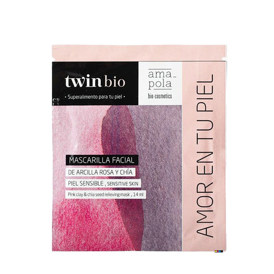 Saquetas de máscara facial de argila rosa e chia Poppy 14ml