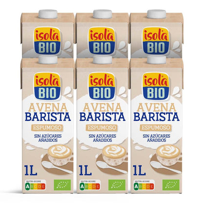 Pack de 6 Bebidas de Aveia Bio Isola Barista BIO, 1L