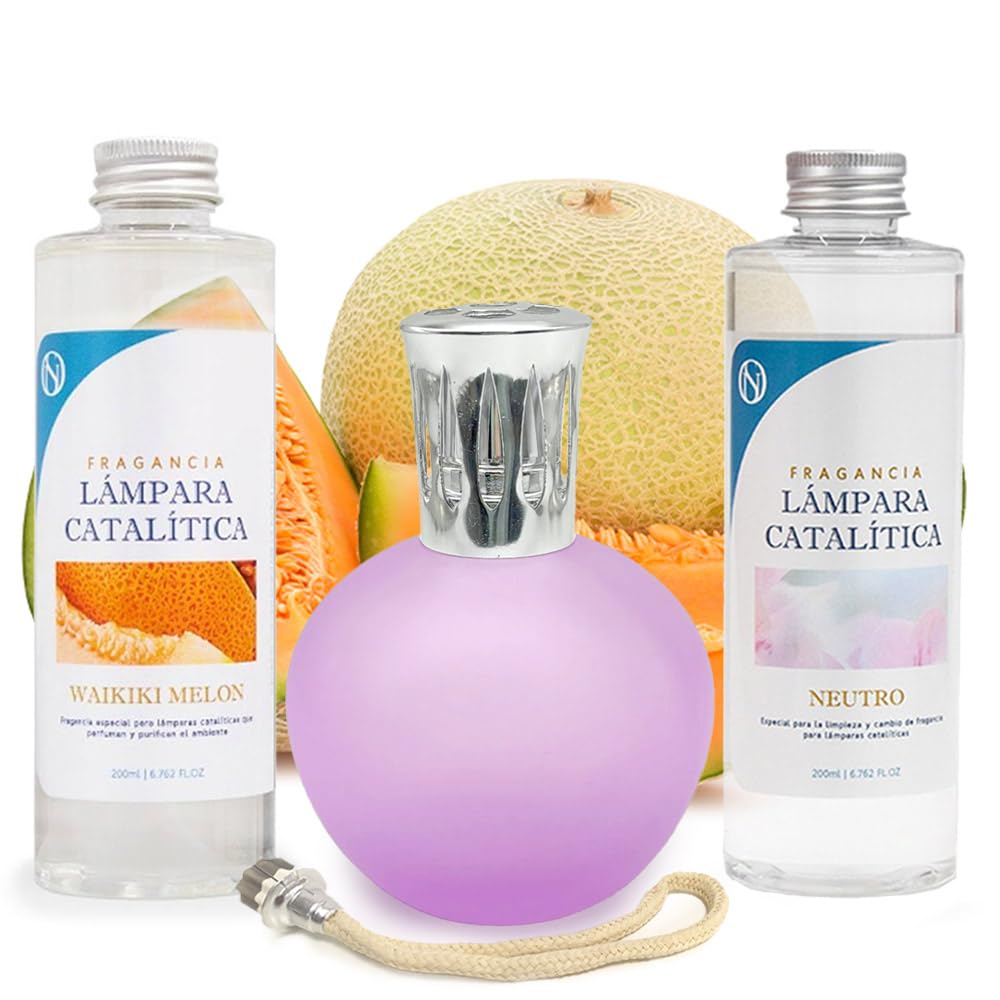Pack Ahorro Lámpara Catalítica Fucsia Mate + Fragancia Waikiki Melon 200ml + Limpiador Neutro 200ml + Mecha Repuesto_0