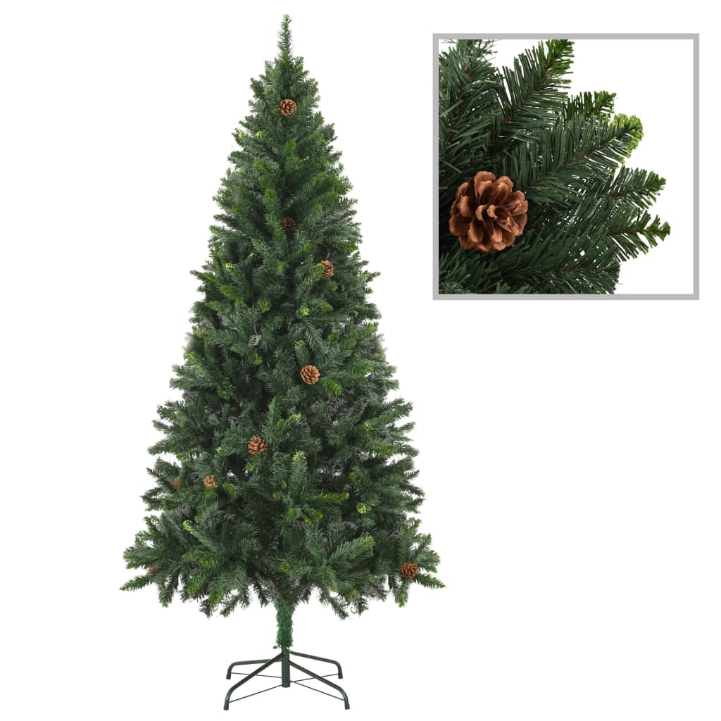 Vidaxl Árbol De Navidad Artificial Con Piñas Verde 180 Cm_0