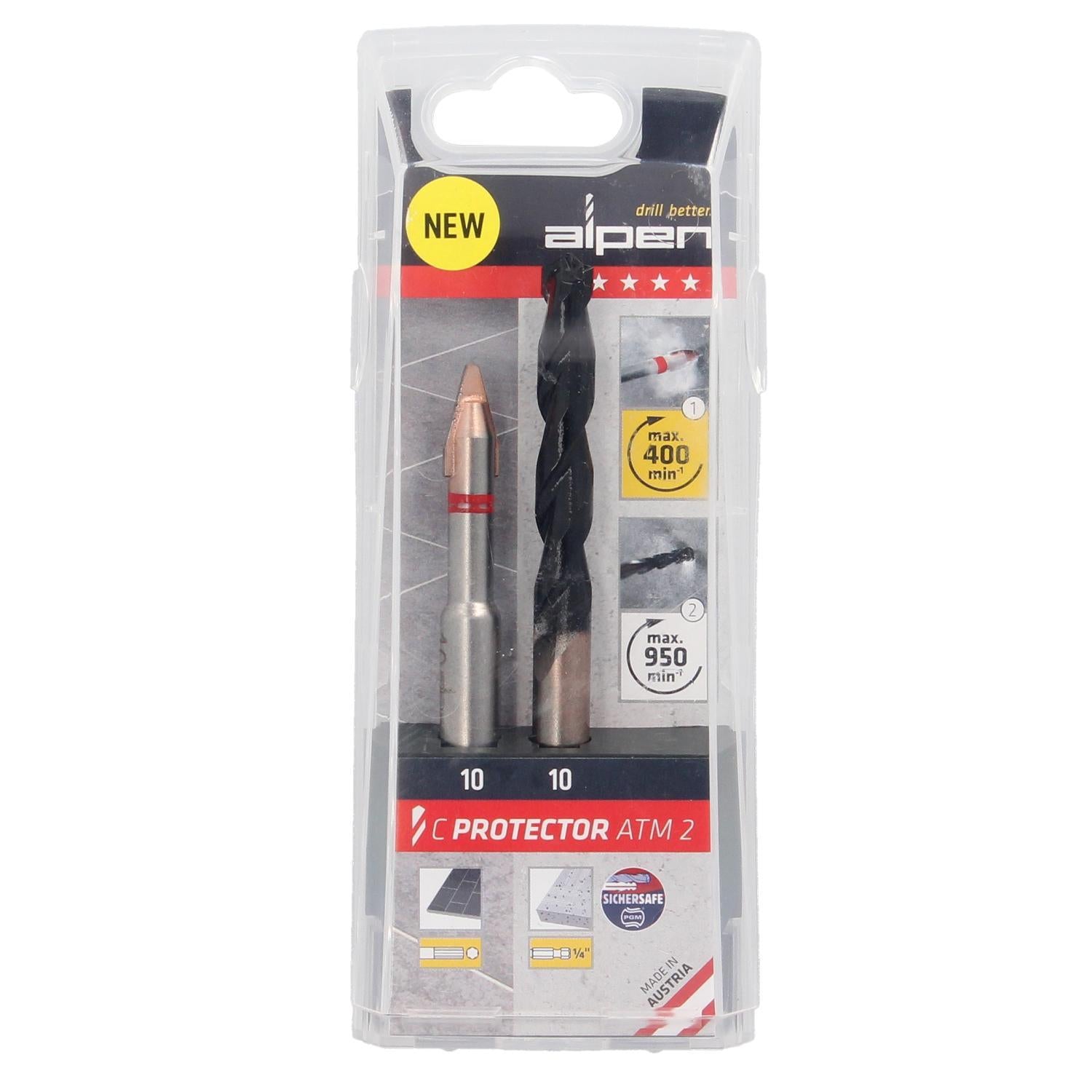 Broca Alpen Materiales Porcelanicos Muy Duros Ø 10 Mm. Kit 2 Brocas. Sin Refrigeración,