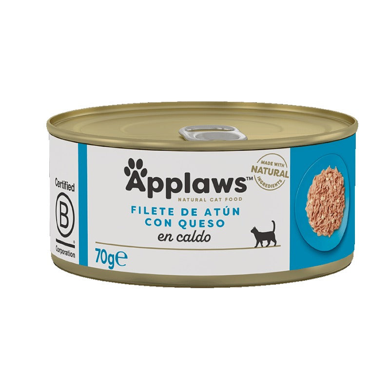 Applaws Cat Can Atum com Queijo 70g Ração Húmida Natural para Gatos sem Grão
