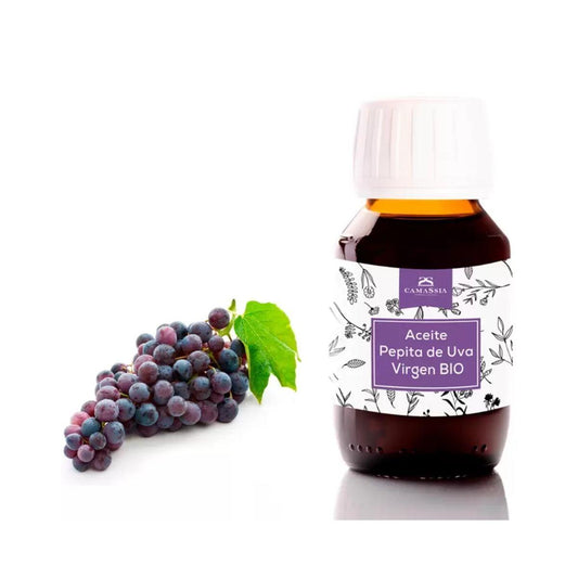 Óleo de grainha de uva virgem biológico, 100 ml. Camassia 50 ml
