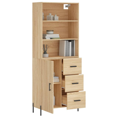 Aparador Alto Madera Contrachapada Color Roble 69,5x34x180 Cm_2