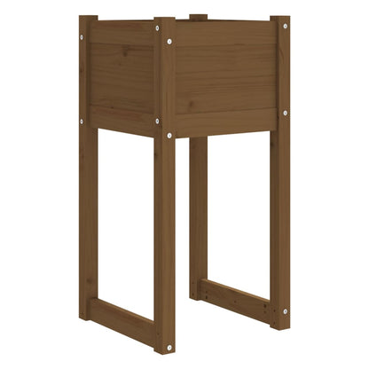Jardinera 2 Uds Madera Maciza De Pino Marrón Miel 40x40x81 Cm_3