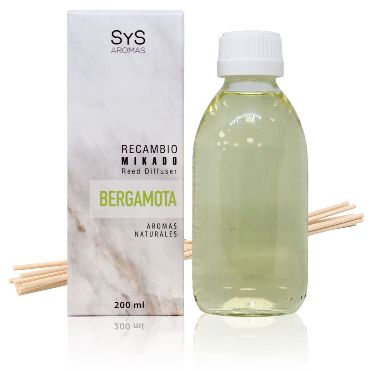 Recambio Mikado Bergamota 200 Ml Con Varillas | Aroma Cítrico Fresco | Refill Difusor | Larga Duración_0