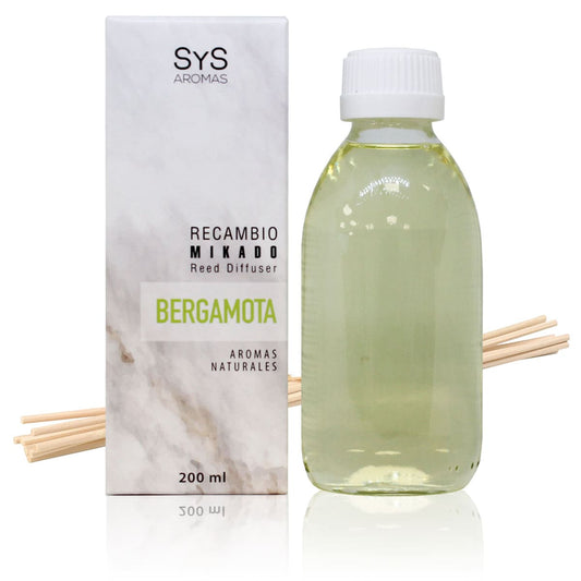 Recambio Mikado Bergamota 200 Ml Con Varillas | Aroma Cítrico Fresco | Refill Difusor | Larga Duración_0