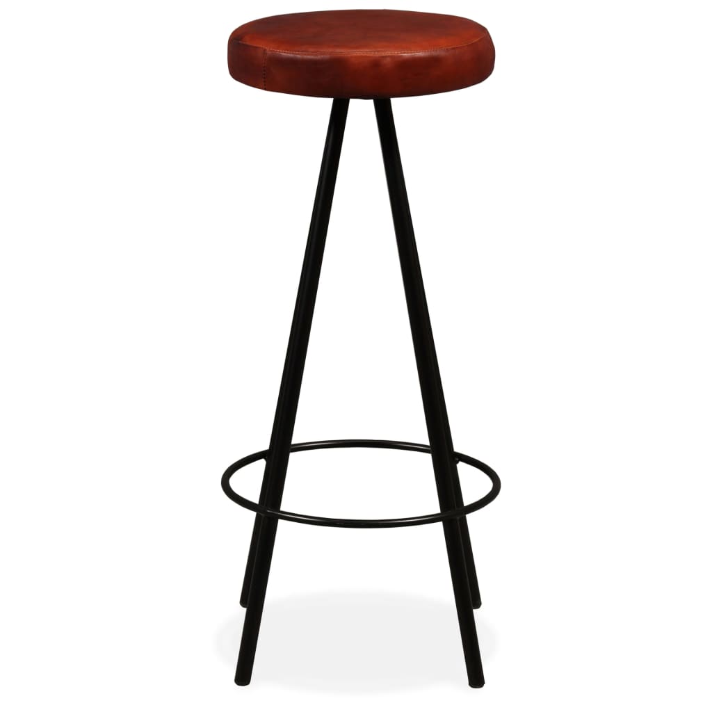 Taburetes De Barra De Cocina 2 Unidades Cuero Auténtico_1
