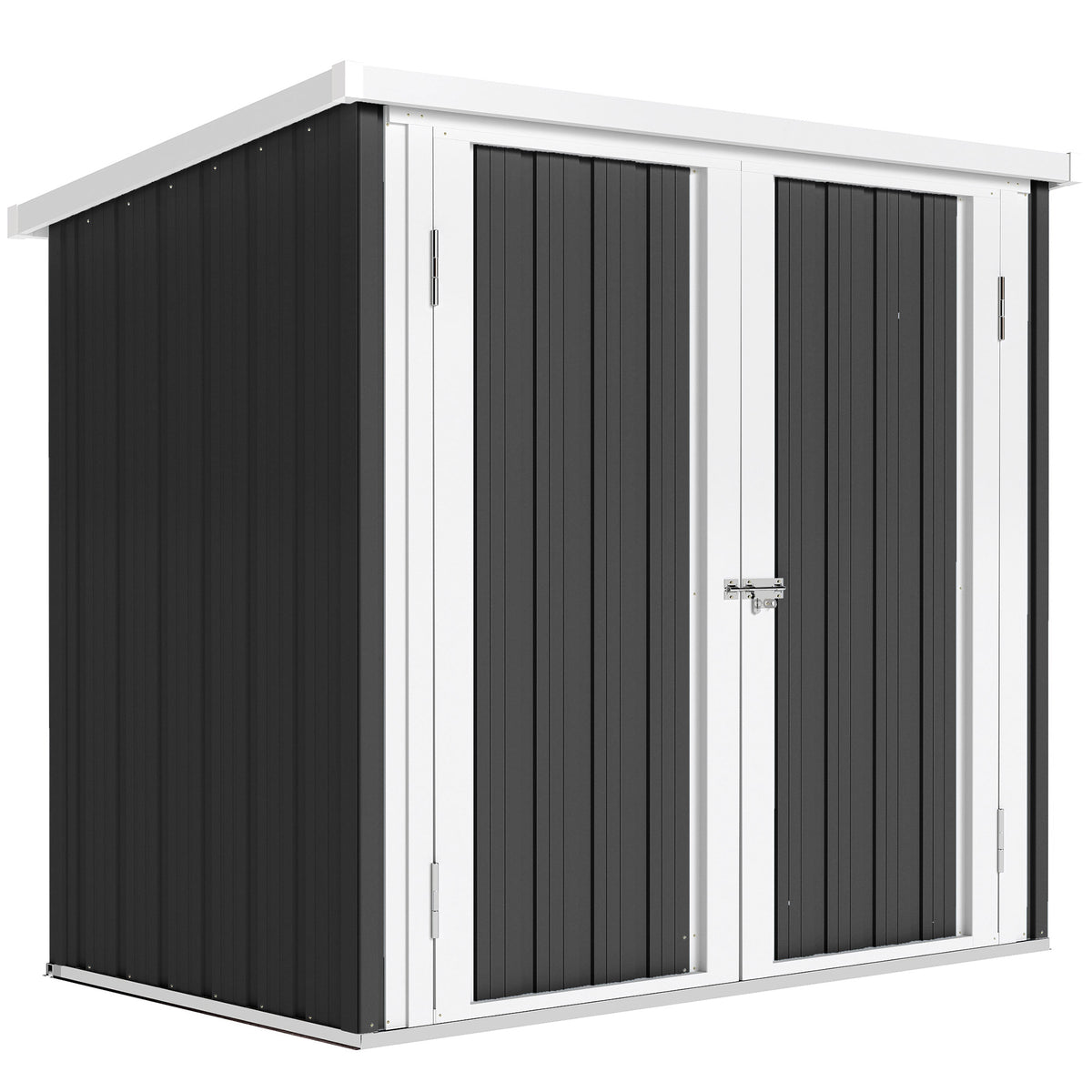 Outsunny Cobertizo De Jardín 1,26 M² 147x86x134 Cm 2 Puertas Y Cerradura Negro_0