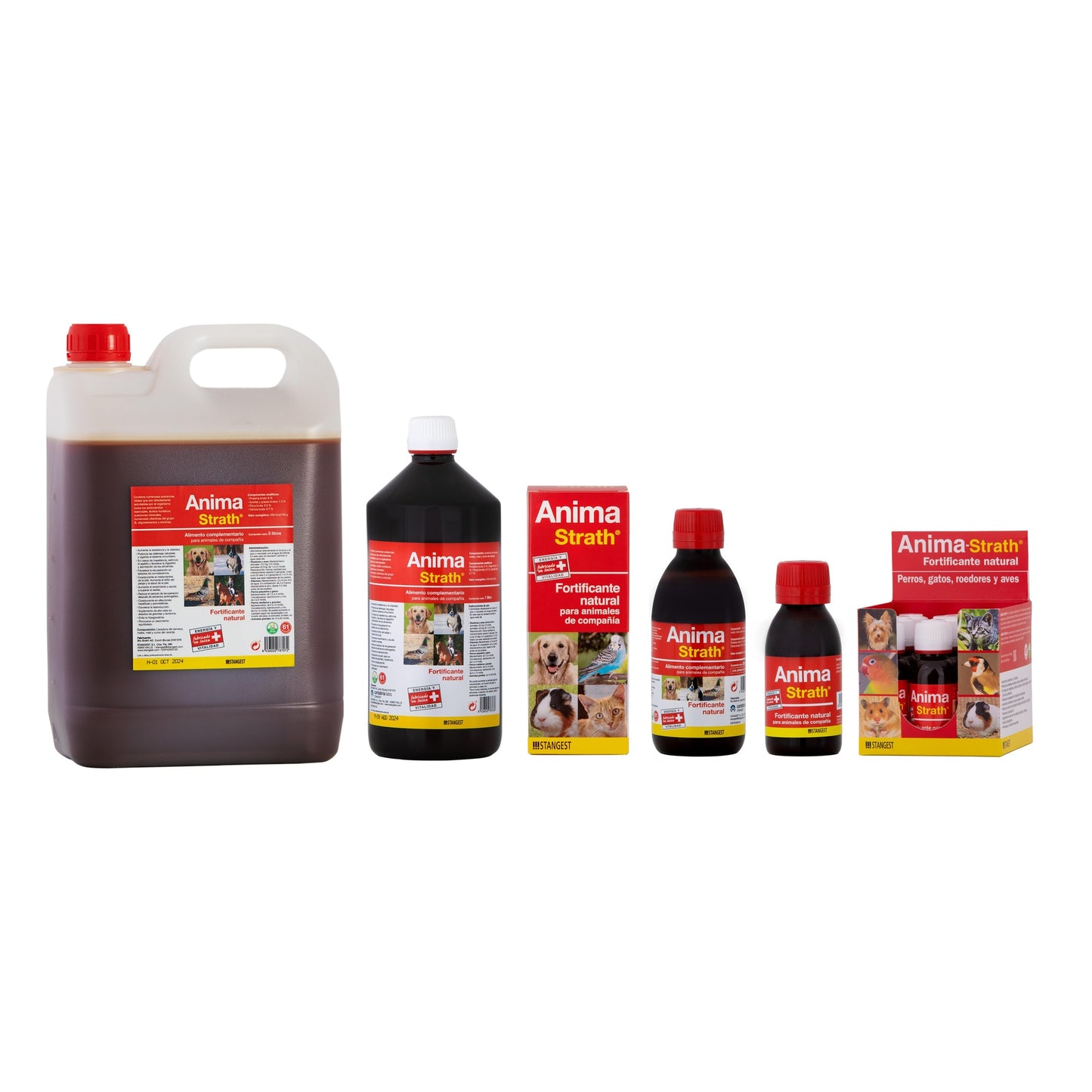 Stangest Anima-Strath Suplemento Nutricional para Animais de Estimação com Levedura de Cerveja, Malte, Mel e Sumo de Laranja 1 L