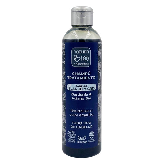 Champô de Tratamento para Cabelo Branco e Grisalho Bio Gardenia &amp; Centáurea 250 ml NaturaBIO